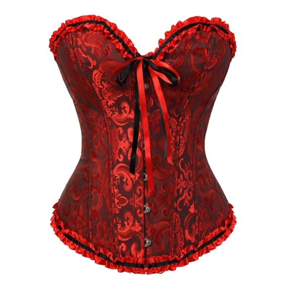 Tops - Lace up Back Sexy Floral Corset Lingerie